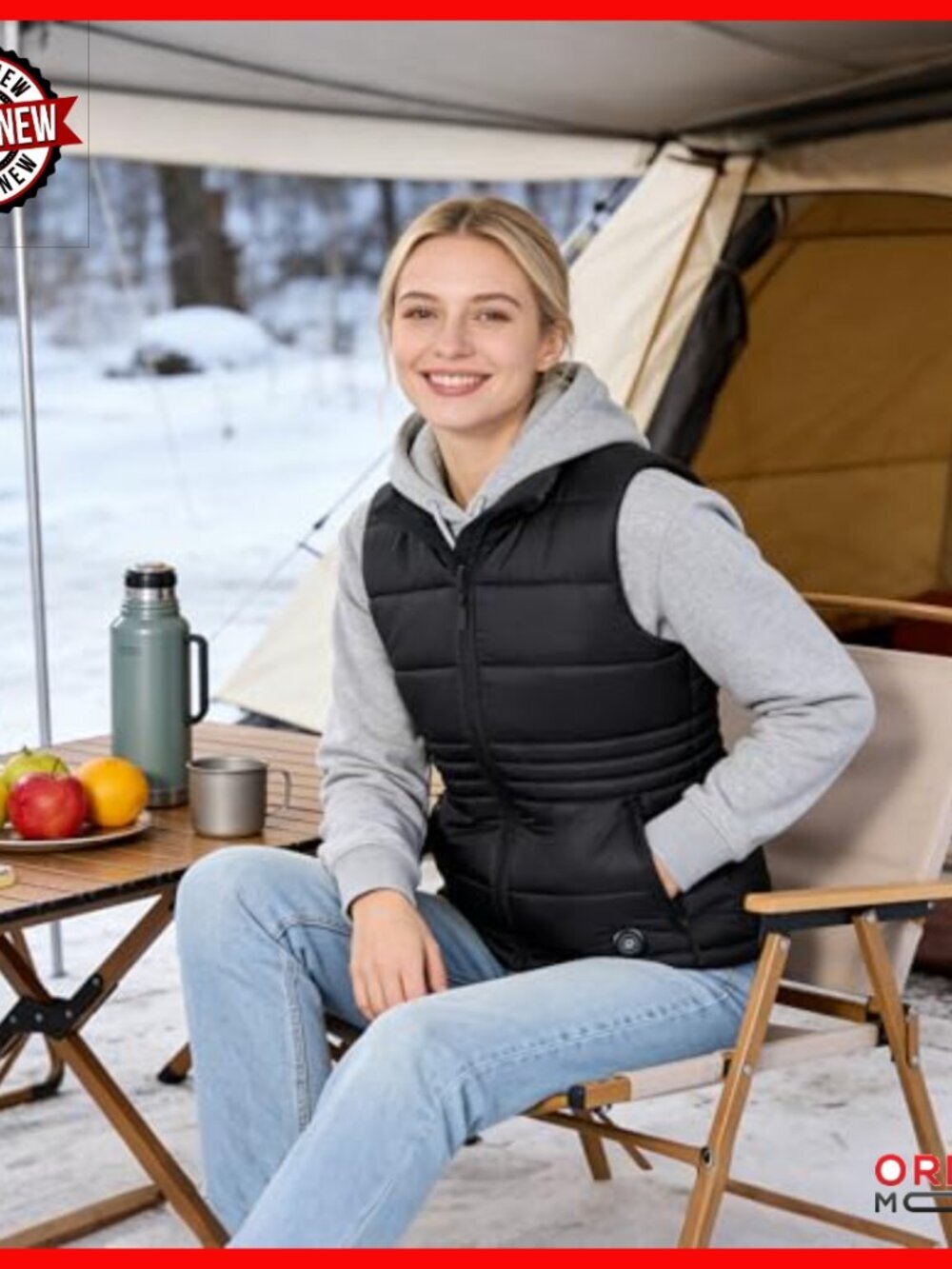 Women's Heated Vest with Rechargeable Battery, Waist-Defining, Lightweight - Picture 3 of 7